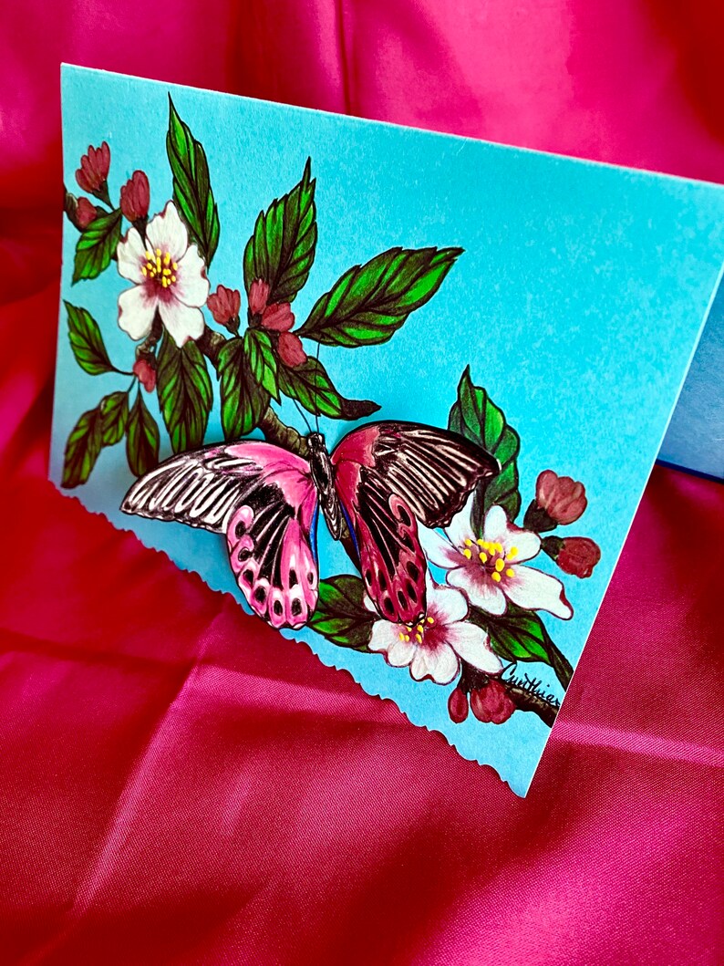 Scarlet Mormon Realistic 3D Butterfly Greeting Card - Etsy