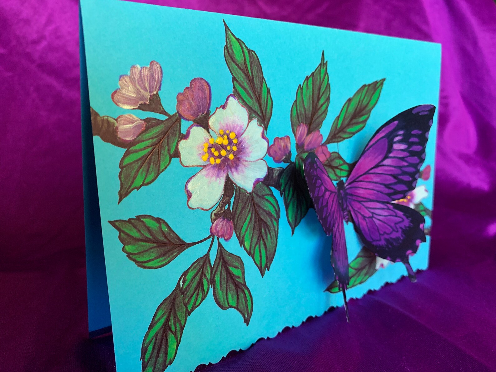 Royal Purple Butterfly Greeting Card - Etsy