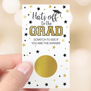 Class of 2026 White and Gold Graduation Scratch Off Game – Scratch to Win Party Game, 30 Cards, 2 Winners