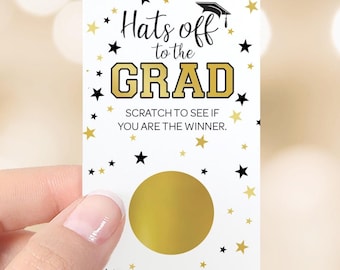 Class of 2026 White and Gold Graduation Scratch Off Game – Scratch to Win Party Game, 30 Cards, 2 Winners