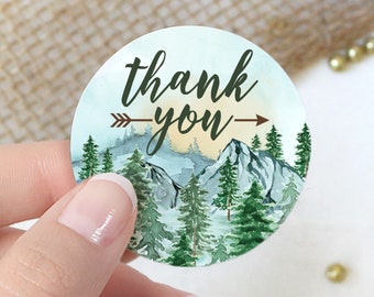 Little Adventurer Thank You Stickers - National Party Baby Shower - Our Greatest Adventure Labels, Mountain Baby Party Favor, Envelope Seals