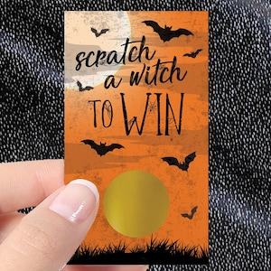 Scratch Off Halloween Party Game - Scratcher to Win - Scratch a Witch - Spooky Halloween Winner or Loser Party Activity - 30 Players