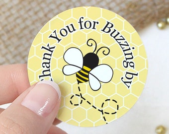 Bumble Bee Baby Shower Party Decorations - Bee Baby Shower Favors - Babee Gender Neutral Thanks For Buzzing By Thank You Stickers - 40ct