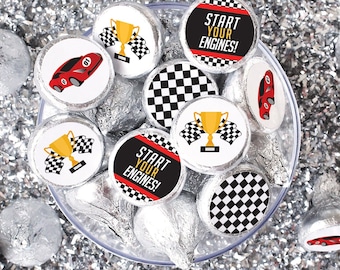 100 Race Car Kids Party Water Bottle Labels Birthday Decor Party Easy To Use