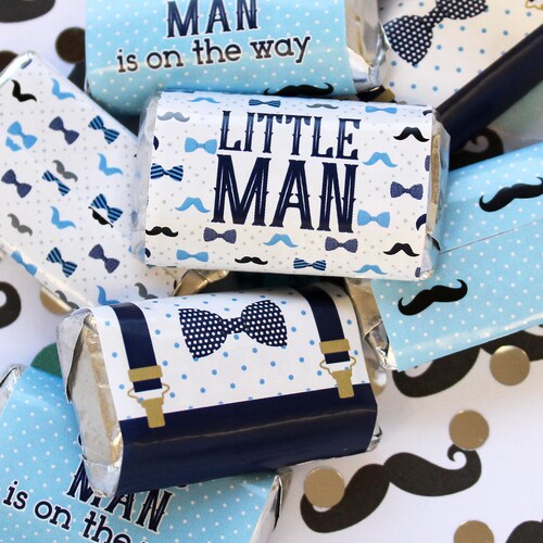 Boy Baby Shower Candy Wrapper for Miniature Chocolates 45 Etsy