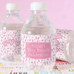 Girl Elephant Baby Shower Water Bottle Wrappers, Water Label, It's a Girl  Pink, Rose Ao144bp5 