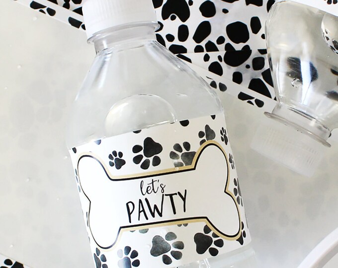 Puppy Dog Party Water Bottle Labels Puppy Bottle Favor - Etsy