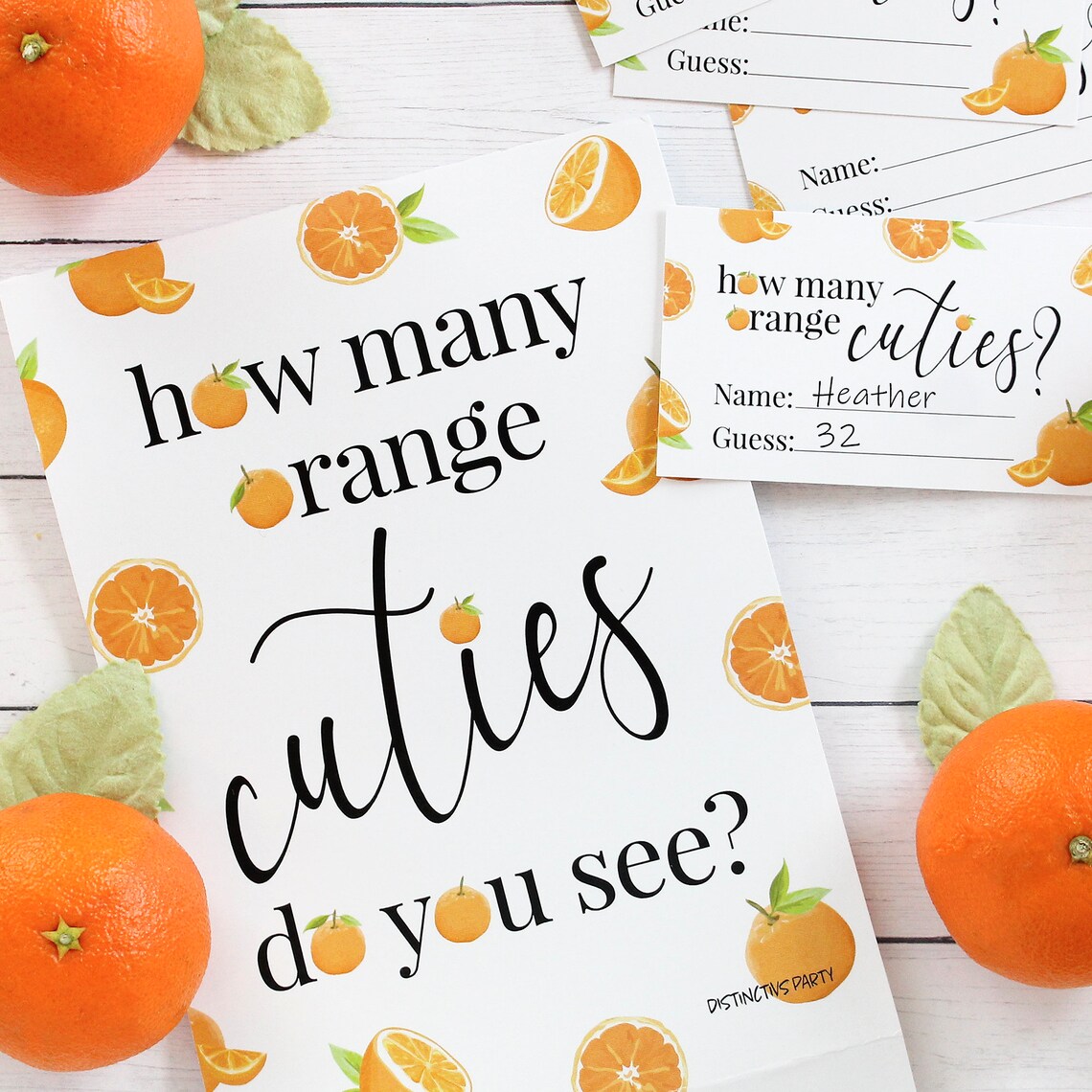How Many Little Cuties Guessing Game Orange Clementines Baby Etsy
