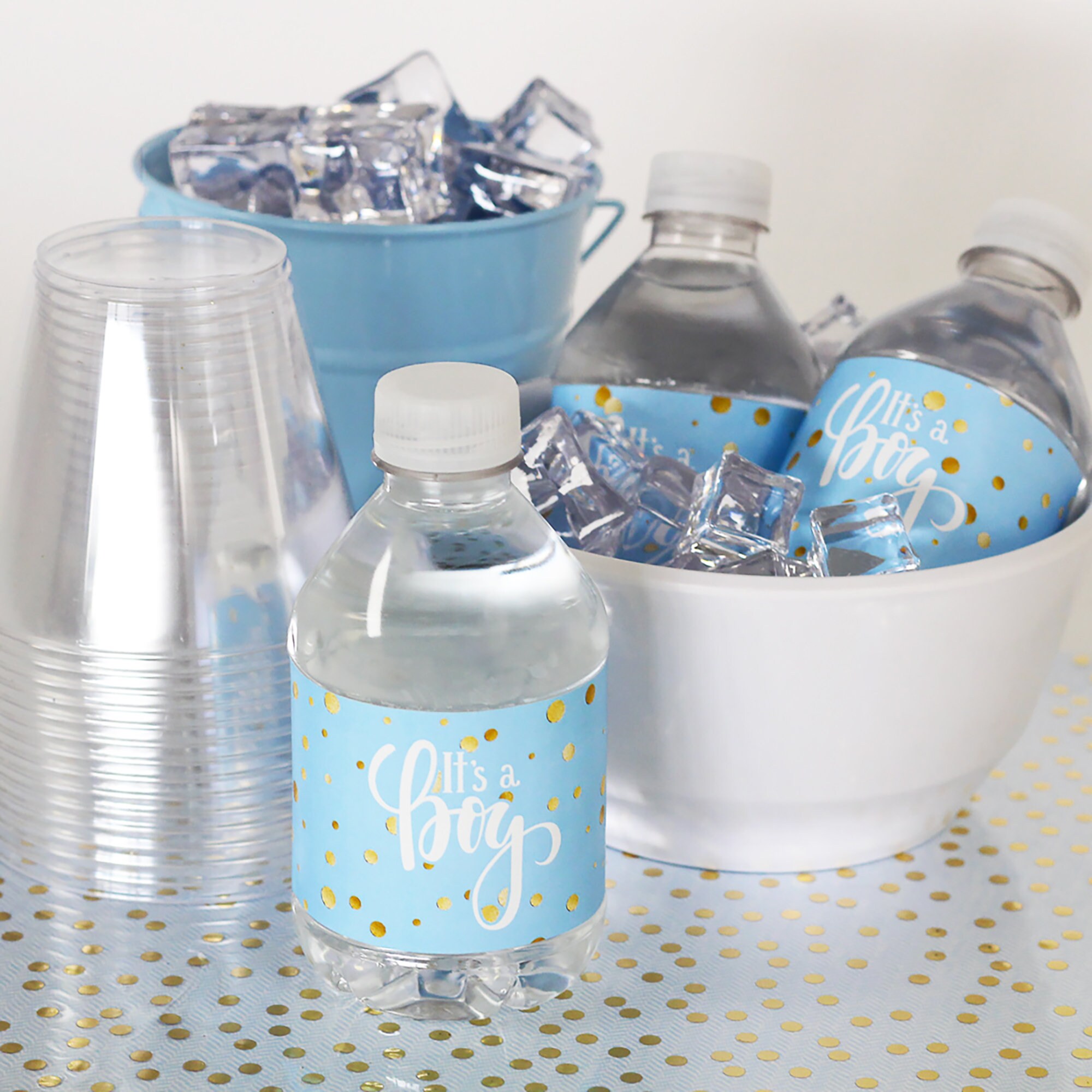 Boy Baby Shower Water Bottle Labels 24ct Waterproof Stickers Etsy