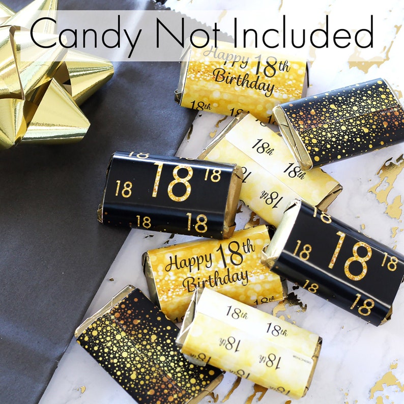 18th Birthday Candy Wrappers For Hershey Miniatures Bars 45ct Etsy