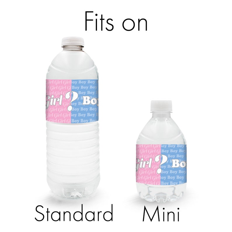 Baby Gender Reveal Party Water Bottle Labels boy or Girl Etsy