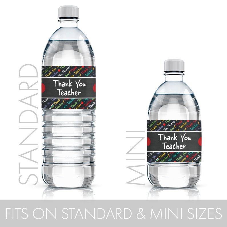 Teacher Appreciation Week Water Bottle Labels Thank You - Etsy