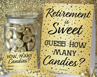 Retirement Party Game: "Retirement is Sweet" – Guess How Many Candies Game