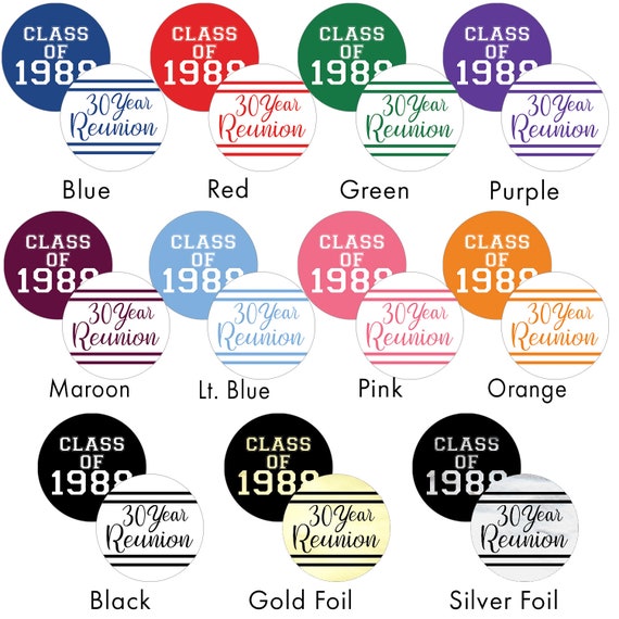 Class Reunion Decorations 1 75 Stickers For High School Etsy