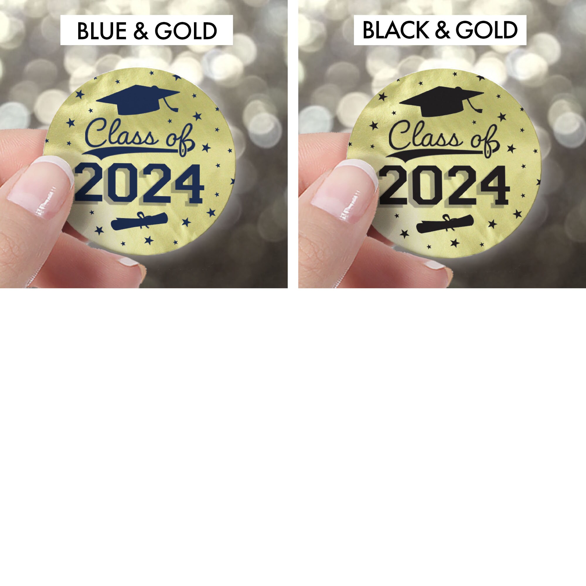 Distinctivs Red and White Graduation Class of 2024 Party Favor Stickers, 40  Labels 