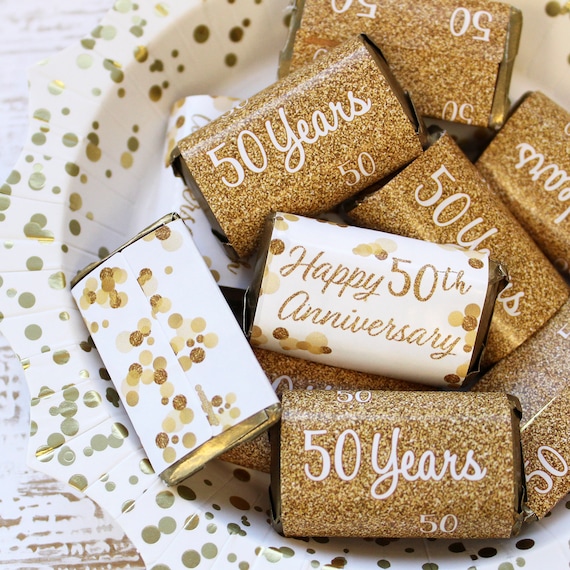 50th Anniversary Candy Wrappers for Miniature Chocolates 45ct ...