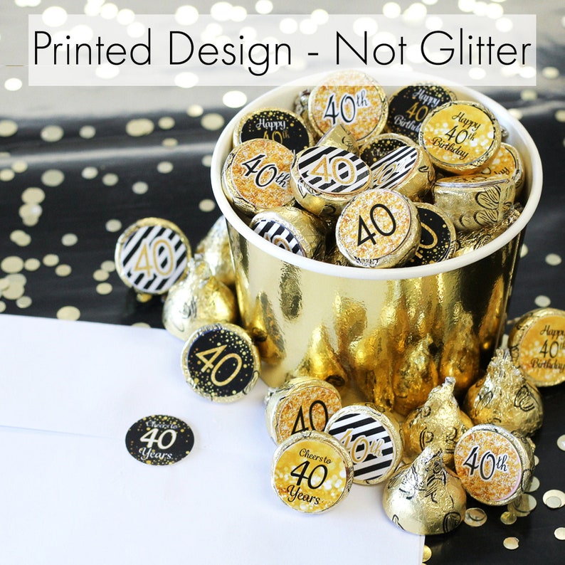 40th Birthday Decorations Black And Gold 40th Birthday Party Etsy