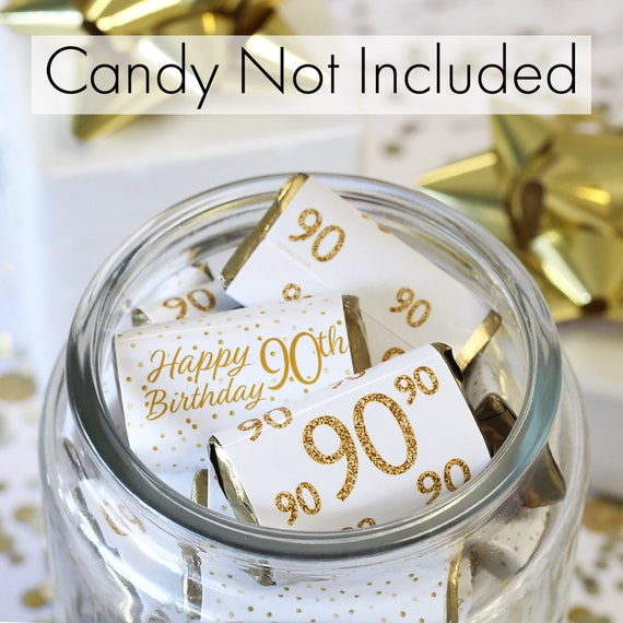 90th Birthday Candy Wrappers for Miniature Chocolate Bars - Etsy