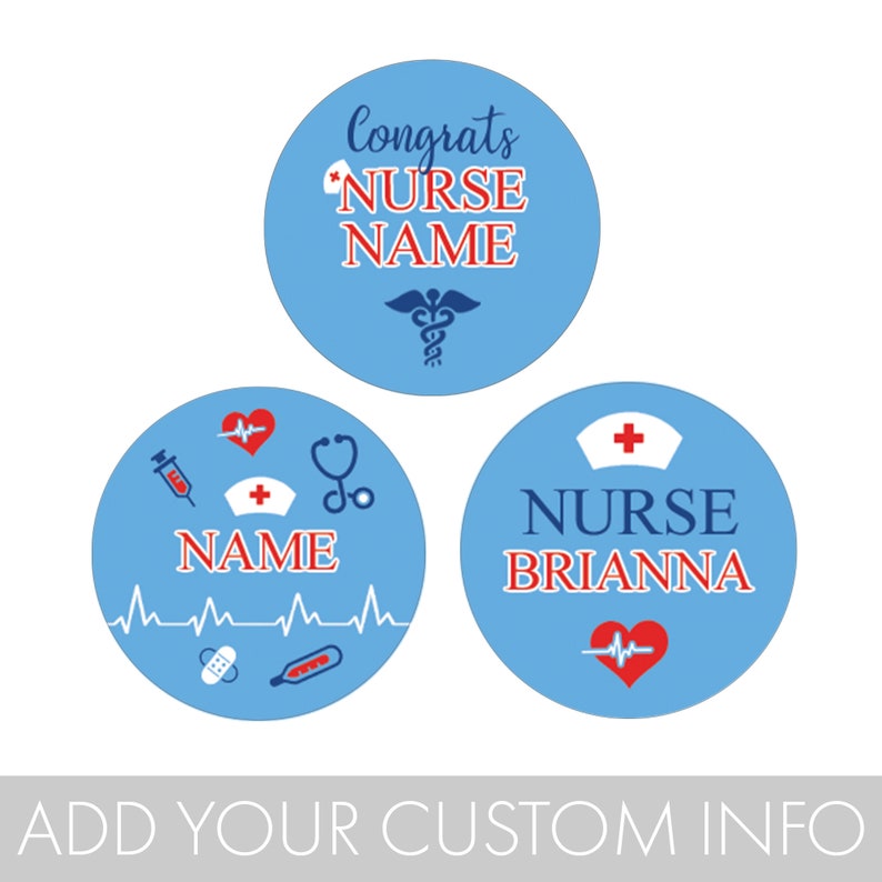 Personalized Nursing Graduation Stickers for Chocolate Kisses Candy Grad Party Decor Nurse RN, LPN, BSN Party Favors, Pinning Ceremony image 2
