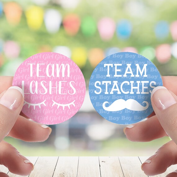 Team Staches Team Lashes Gender Reveal T-Shirt Team Pink Team Staches Team Lashes Gender Reveal T-Shirt Team Pink