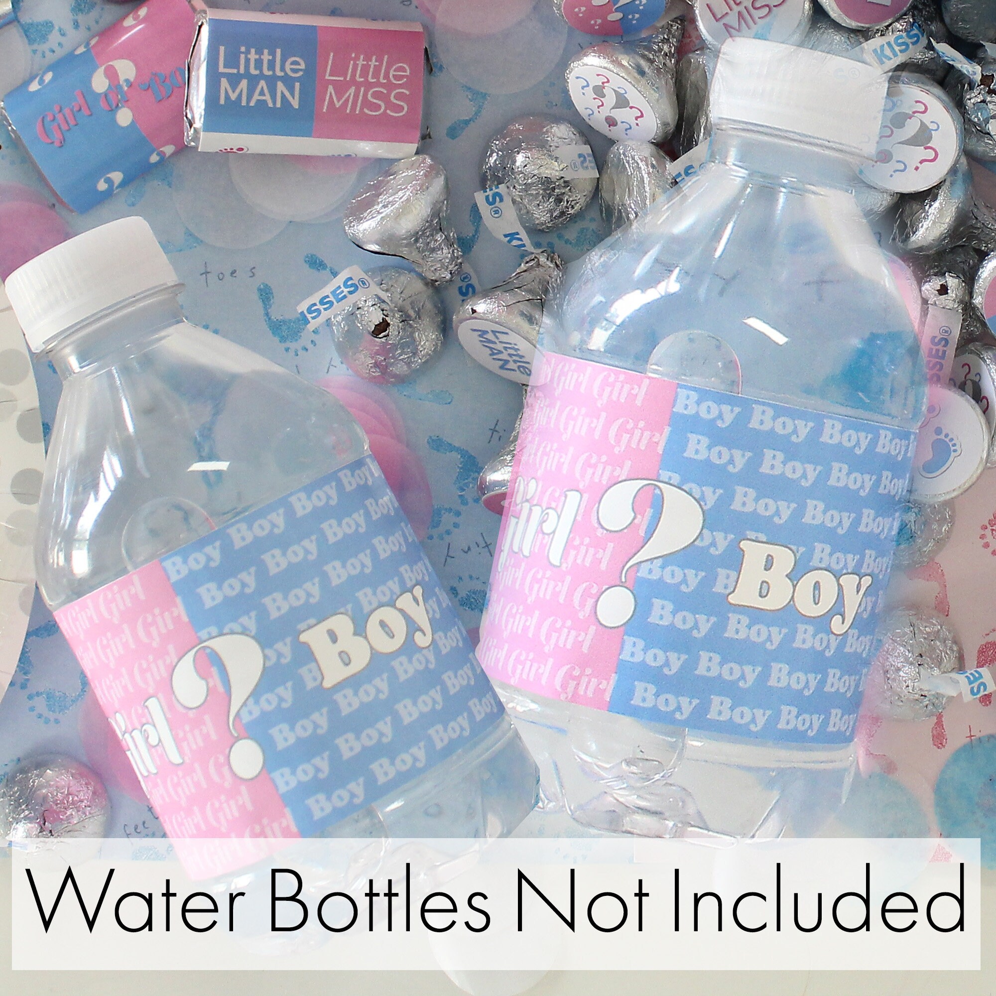 Baby Gender Reveal Party Water Bottle Labels boy or Girl Etsy