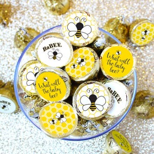 What Will It Bee Gender Reveal Stickers, Bumble Bee Baby Shower Party Favors, Boy or Girl Labels, 180 Count