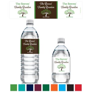 personalized family reunion water bottle favors stickers party labels table decoration centerpiece custom name and date