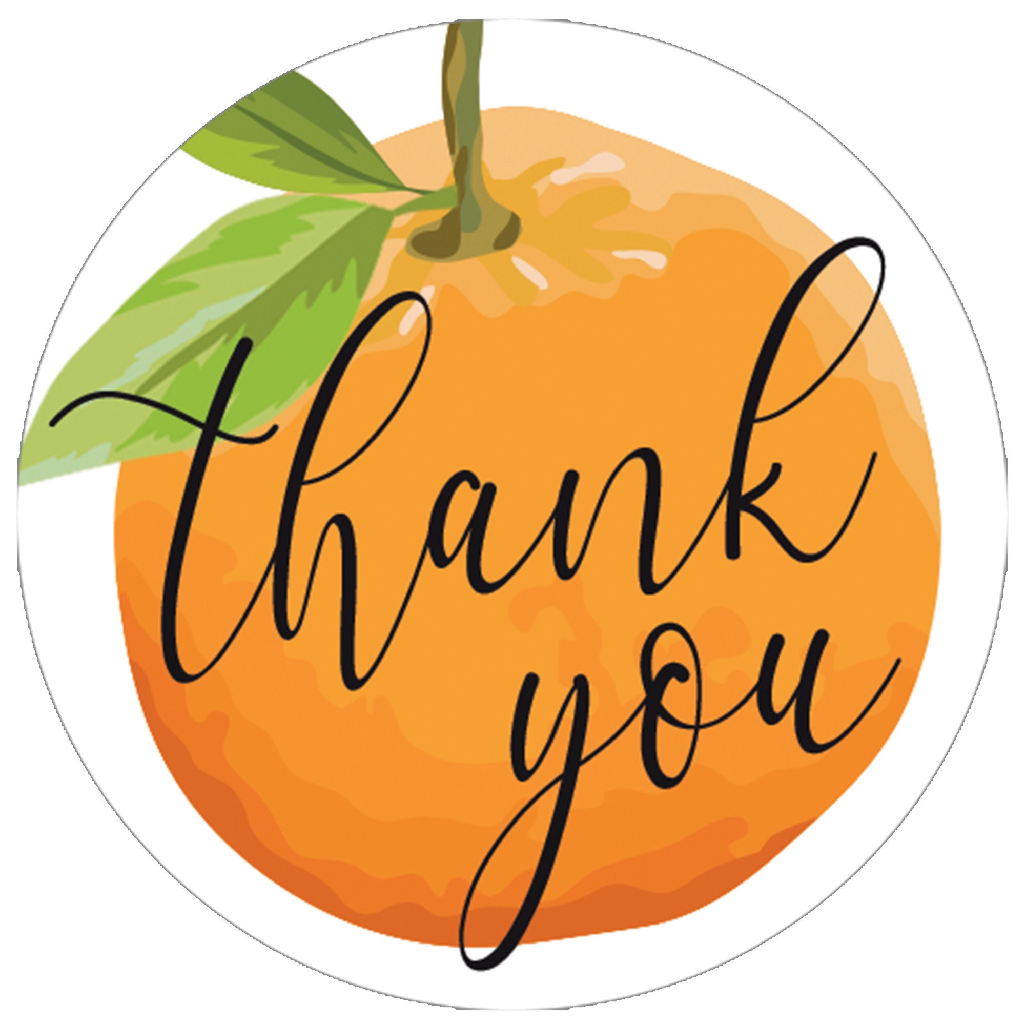 Little Cutie Thank You Stickers Orange Clementine Bag Labels Etsy