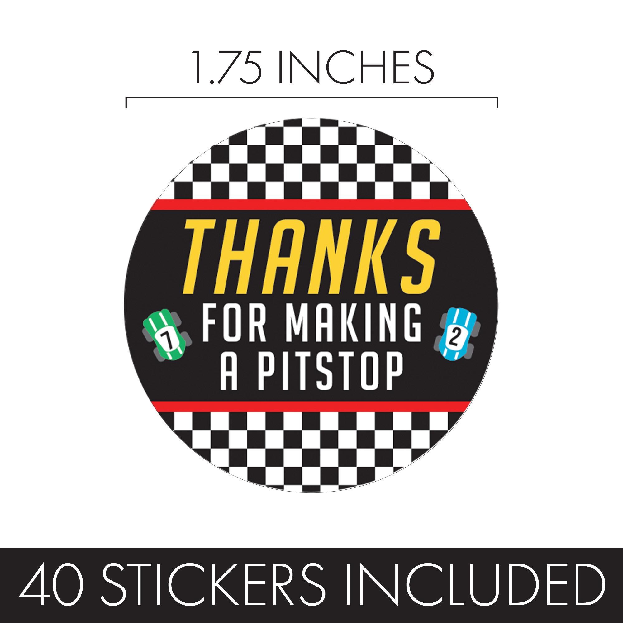 Race Car Birthday Party Favor Stickers, 40ct, Racing Birthday Thank You ...