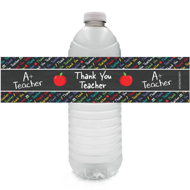 Teacher Appreciation Week Water Bottle Labels Thank You | Etsy