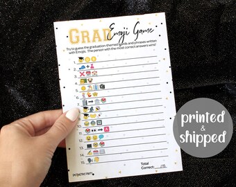 Graduation Emoji Game, Class of 2026, 25 Cards