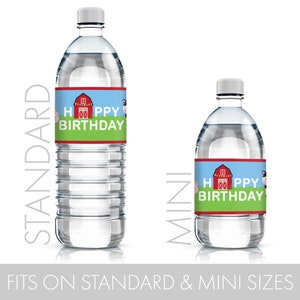 Barnyard Farm Animals Birthday Party Water Bottle Labels fits standard and mini water bottles