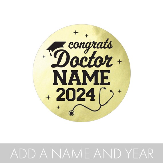 Distinctivs Black and Gold Graduation Class of 2024 Party Favor Stickers,  40 Labels