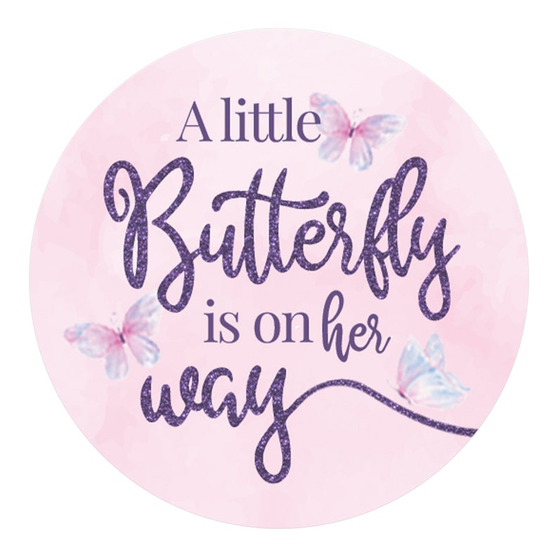 Butterfly Baby Shower Stickers It's a Girl Butterfly Etsy