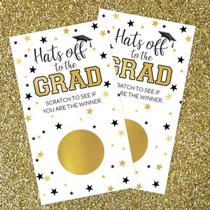 Class of 2026 White and Gold Graduation Scratch Off Game – Scratch to Win Party Game, 30 Cards, 2 Winners