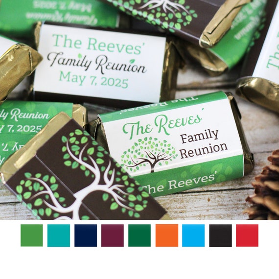 9 Colors Personalized Family Reunion Candy Wrapper Stickers For