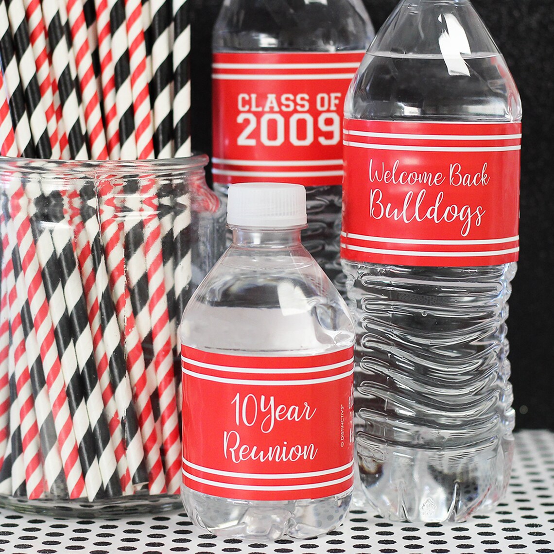 Class Reunion Decoration Water Bottle Labels Personalized Etsy