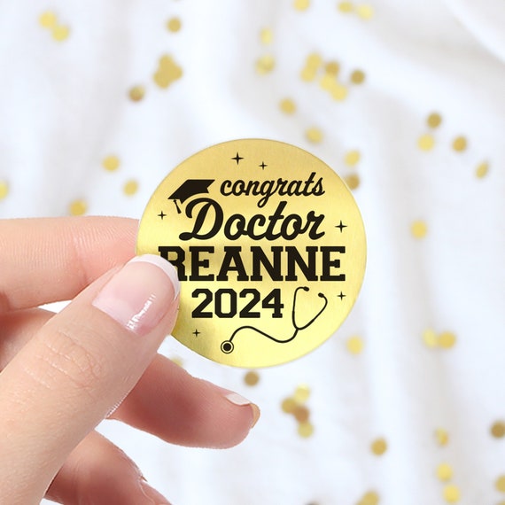 Distinctivs Blue and Gold Graduation Class of 2024 Party Favor Stickers,  180 Labels 