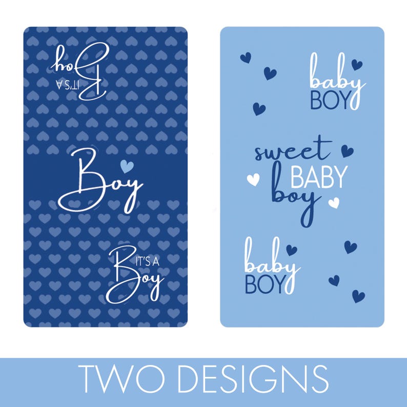 It's a Boy Blue Baby Shower Candy Wrapper for Miniatures Chocolate Bars, 42 Stickers, Navy Blue Sweet Baby Boy Baby Shower Labels image 6