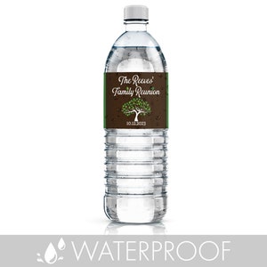 personalized family reunion water bottle favors stickers party labels table decoration centerpiece waterproof