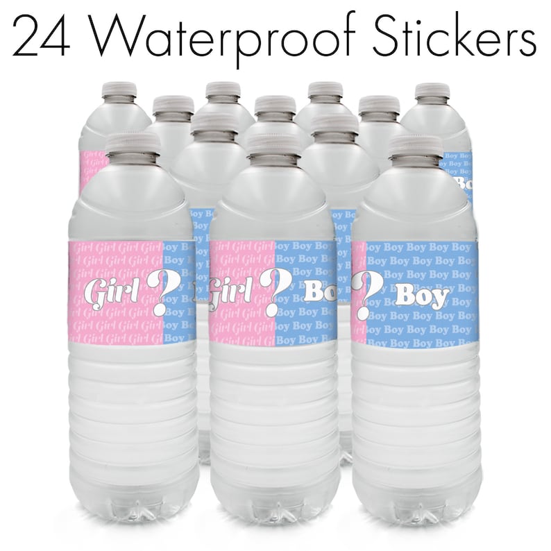 Baby Gender Reveal Party Water Bottle Labels boy or Girl Etsy