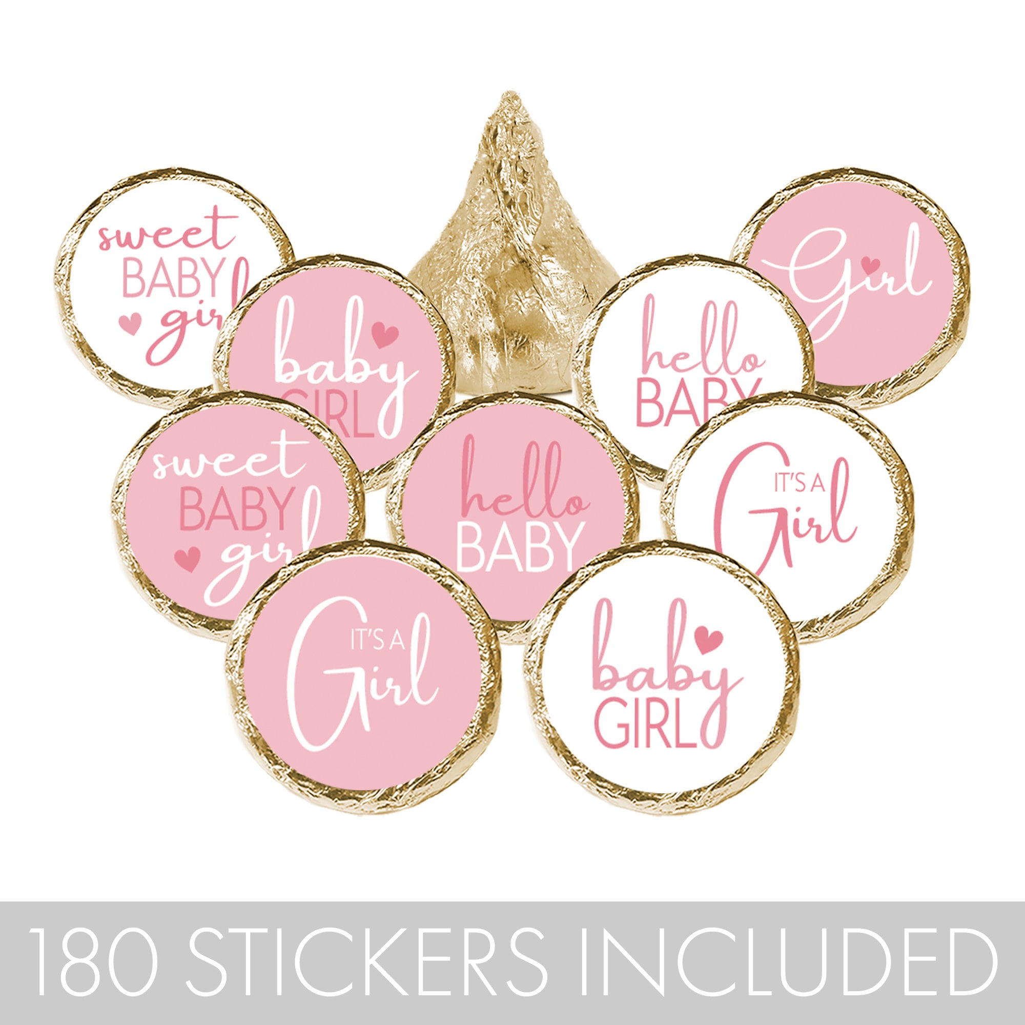 Little Wildflower: Baby Shower for Girl Kisses Candy Stickers - Spring –  Distinctivs Party