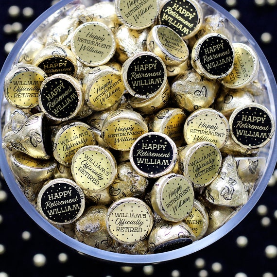 Personalized Retirement Labels Hershey Kisses Sticker Photo Retirement Stickers