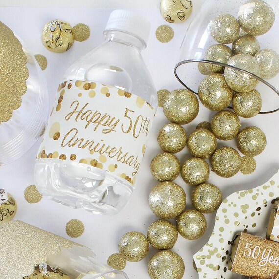 Gold 50th Anniversary Party Favors Golden 50th Anniversary Etsy