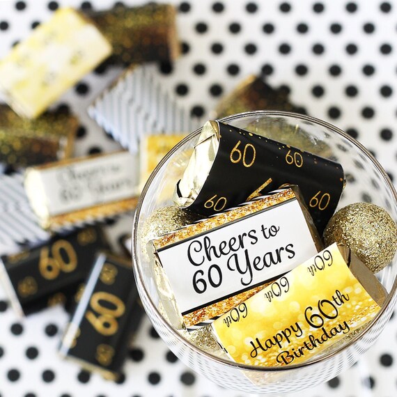 Black & Gold 21st Birthday / Anniversary Cheers Themed Small Party Favor Gift Bags with Tags -12pack