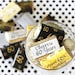 60th Birthday Candy Wrappers for Miniature Chocolate Bars, 45ct Stickers - 60th Birthday Decorations - Black and Gold Birthday Party Favors 