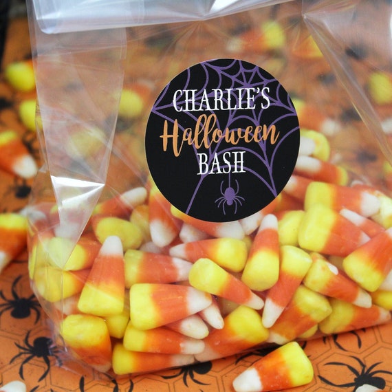 Personalized Halloween Party Favor Labels Eat Drink and Be Scary 40