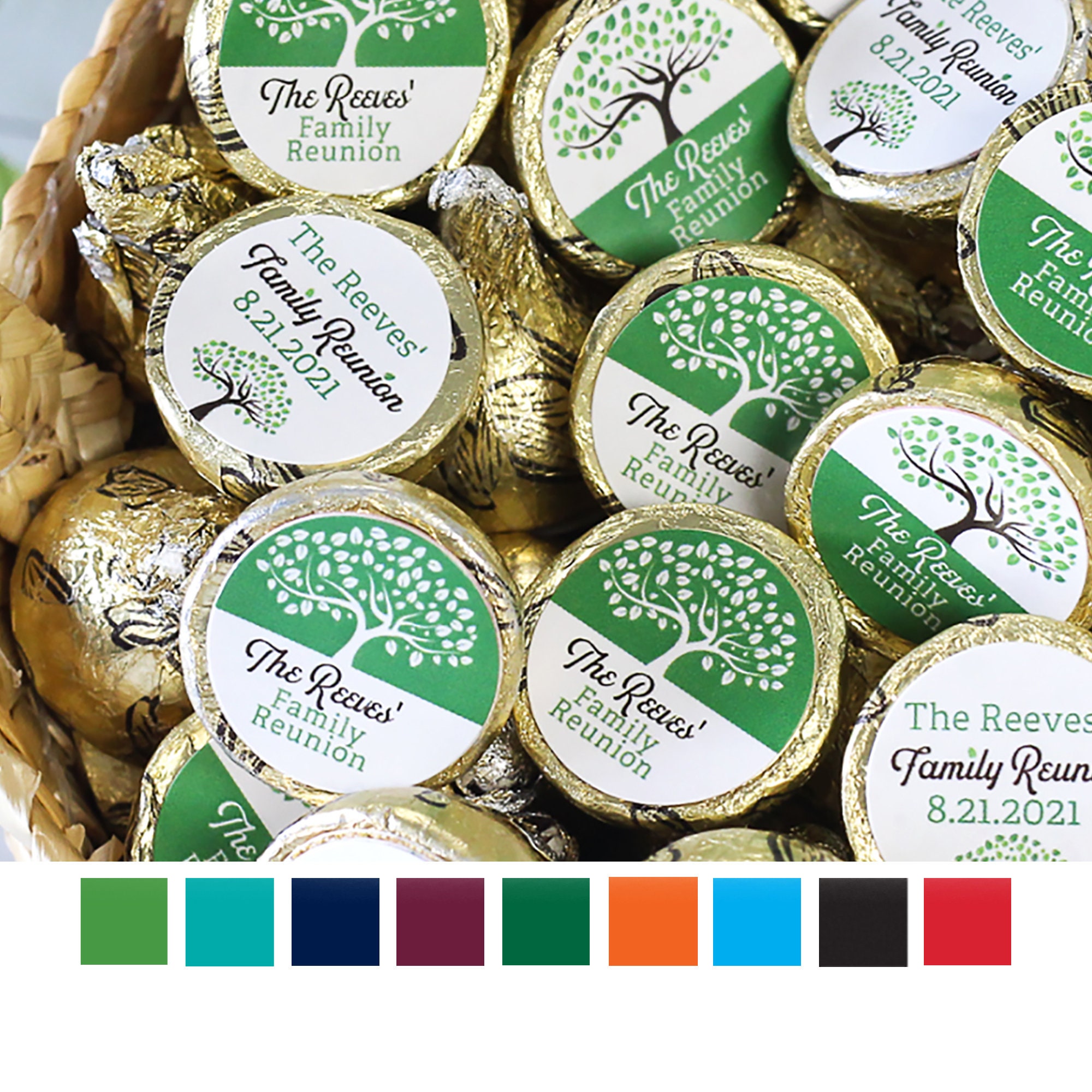 Family Reunion Stickers For Hershey Kisses Personalized Etsy