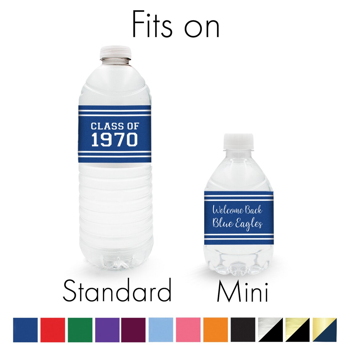 Class Reunion Decoration Water Bottle Labels Personalized Etsy