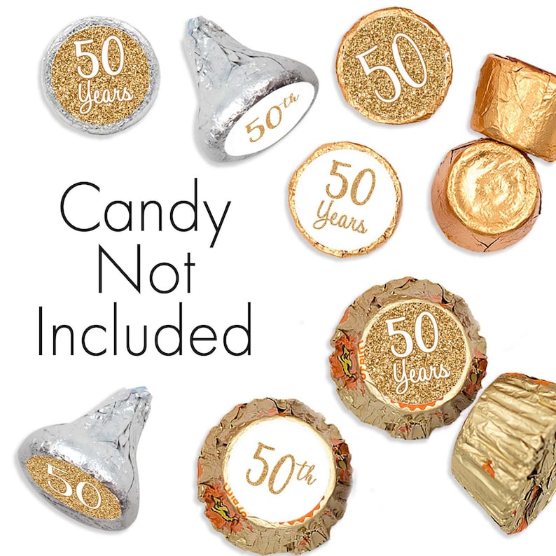 50th Anniversary Hershey Kiss Stickers 180ct 50th - Etsy